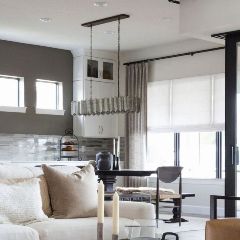 Laile Rectangular Glass Chandelier-Fullstarlighting
