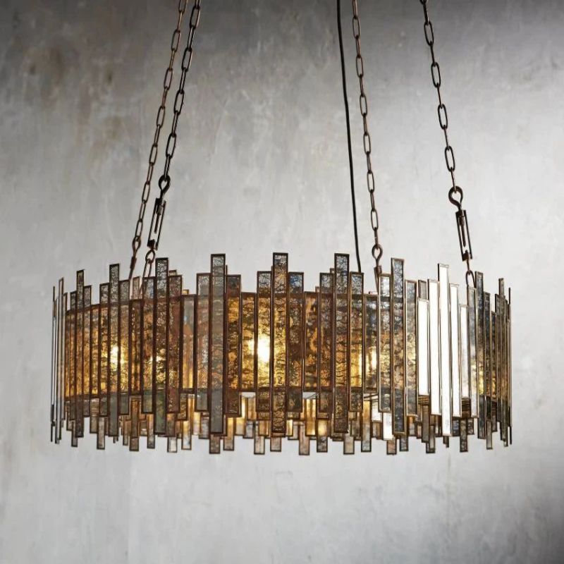 Laile Round Glass Chandelier-Fullstarlighting