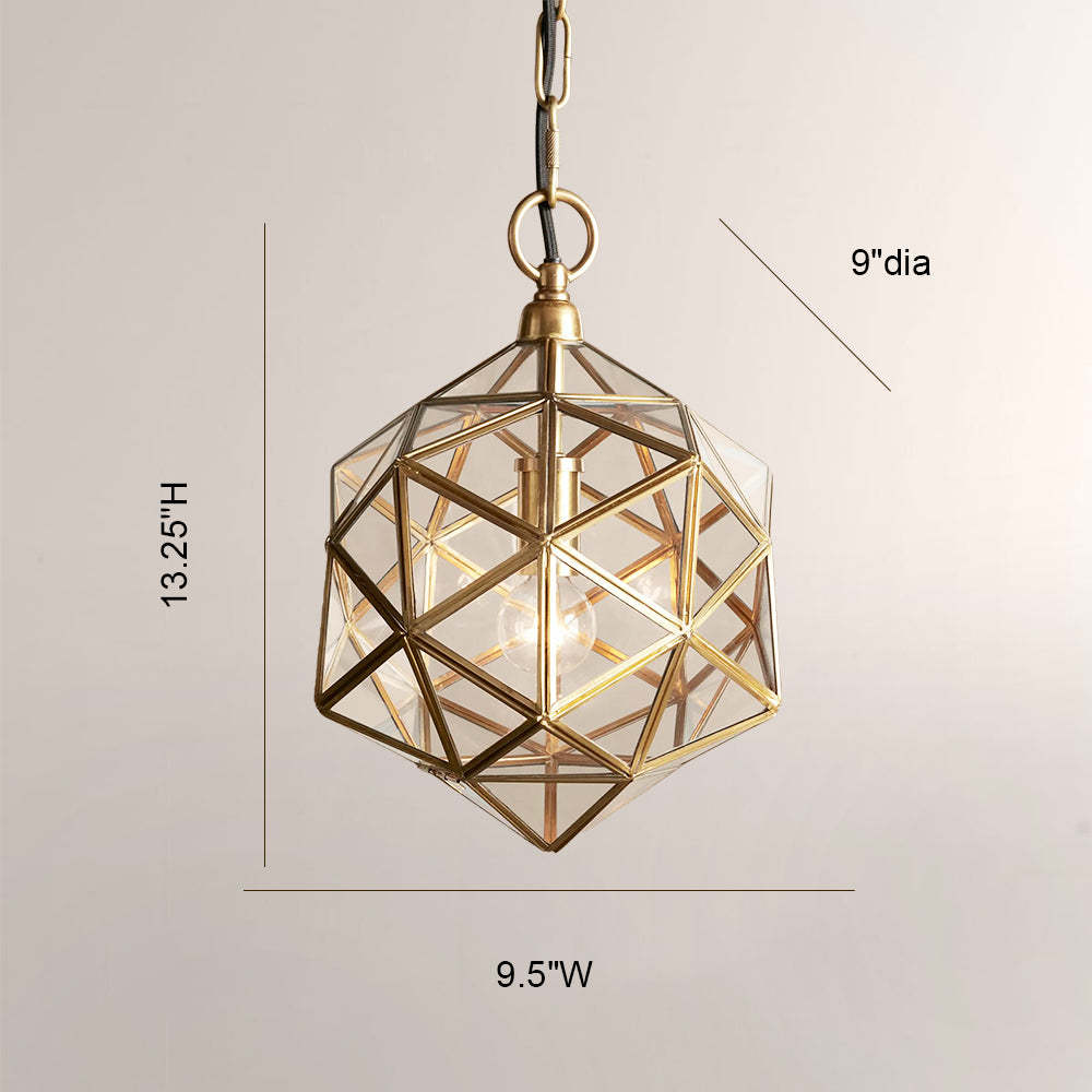 Elixir Geometric Brass Pendant-Fullstarlighting