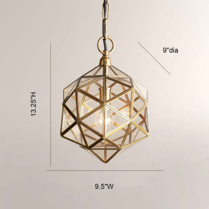 Elixir Geometric Brass Pendant-Fullstarlighting