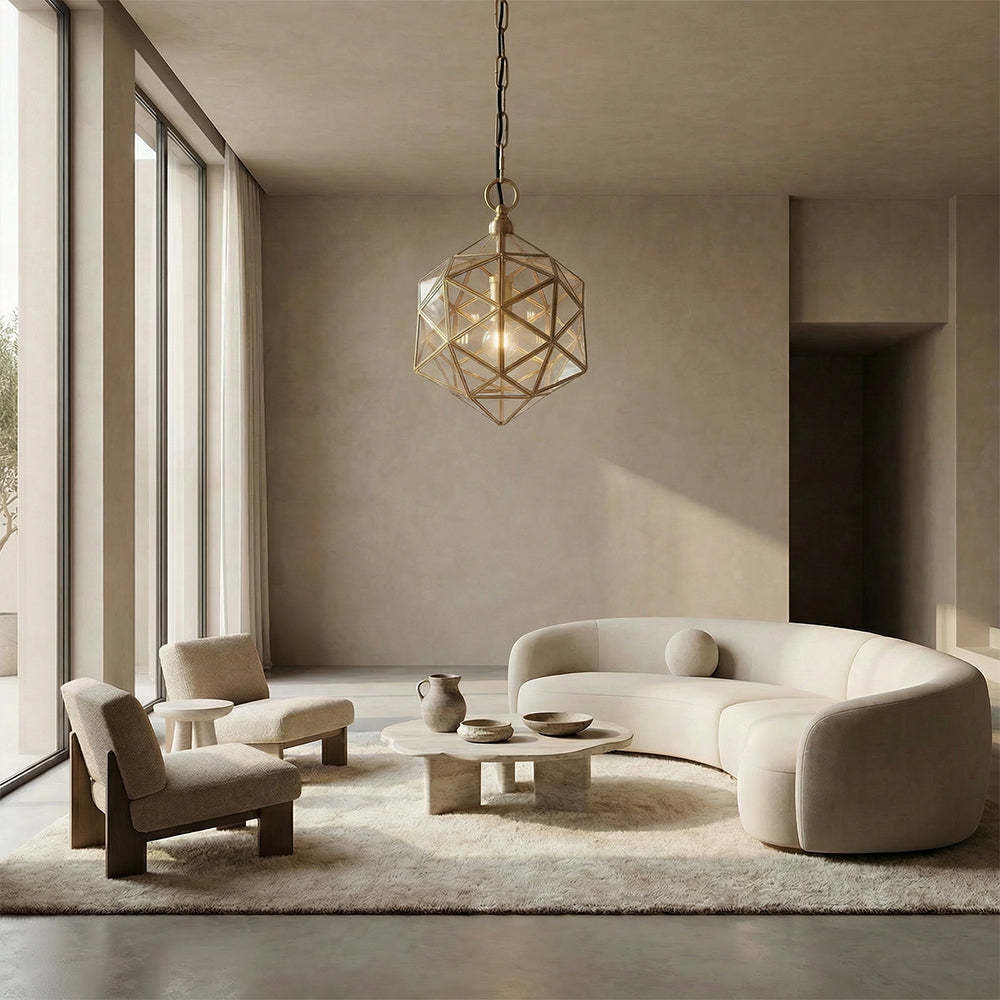 Elixir Geometric Brass Pendant-Fullstarlighting