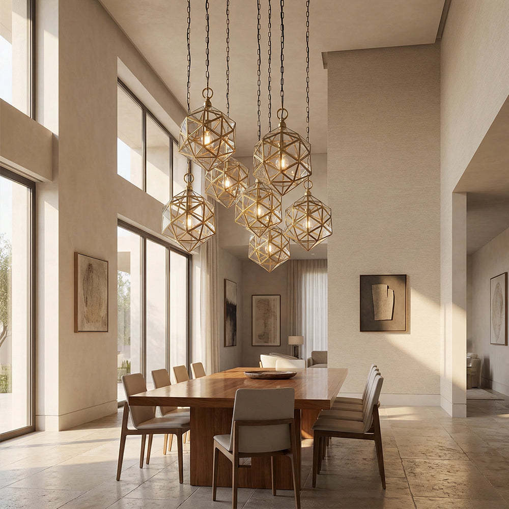Elixir Geometric Brass Pendant-Fullstarlighting