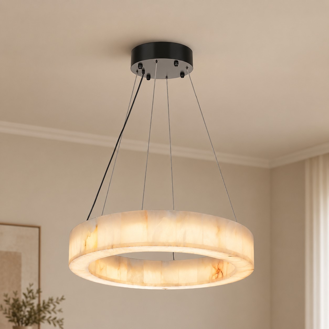 Erater Alabaster Halo Ring Chandelier