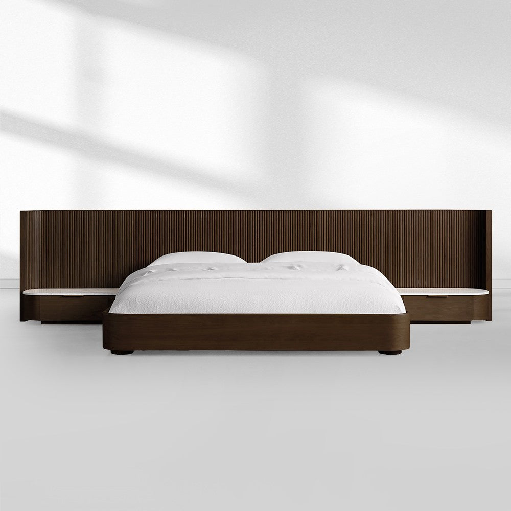 Fanny Extended Headboard Bed-Fullstarlighting