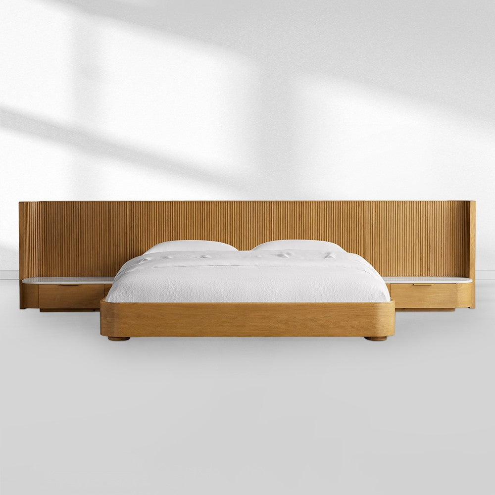 Fanny Extended Headboard Bed-Fullstarlighting
