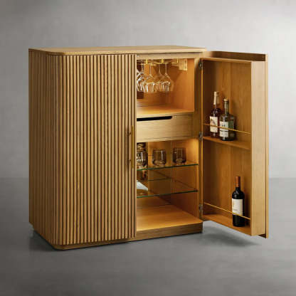 Fanny Wood Bar Cabinet-Fullstarlighting
