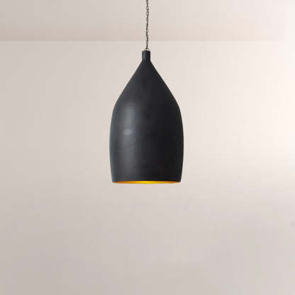 Finn Hammered Metal Cone Pendant-Fullstarlighting