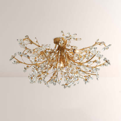 Fiora Crystal Floral Flush Mount-Fullstarlighting