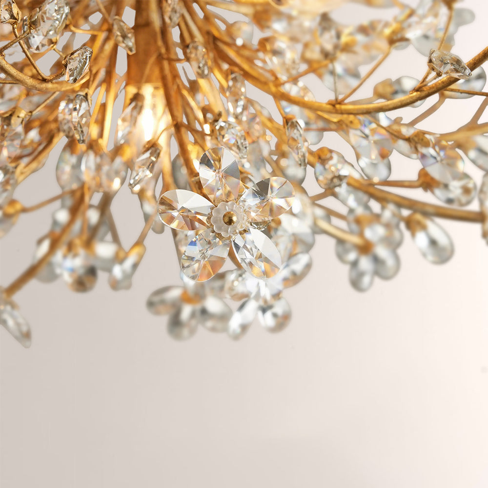 Fiora Crystal Floral Flush Mount-Fullstarlighting