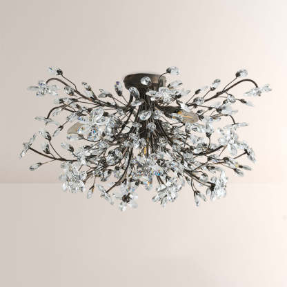 Fiora Crystal Floral Flush Mount-Fullstarlighting