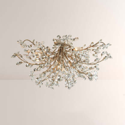 Fiora Crystal Floral Flush Mount-Fullstarlighting