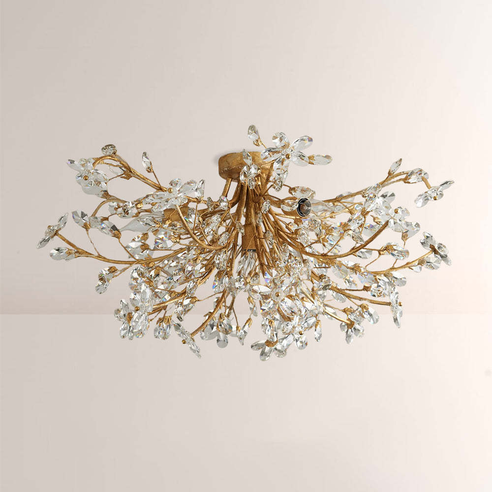 Fiora Crystal Floral Flush Mount-Fullstarlighting