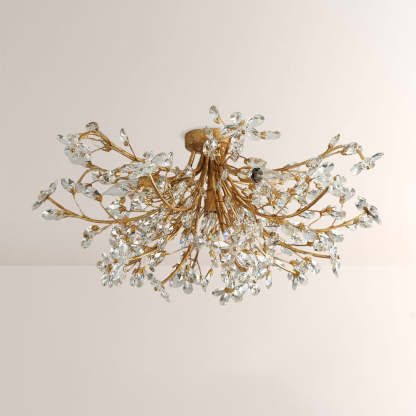 Fiora Crystal Floral Flush Mount-Fullstarlighting