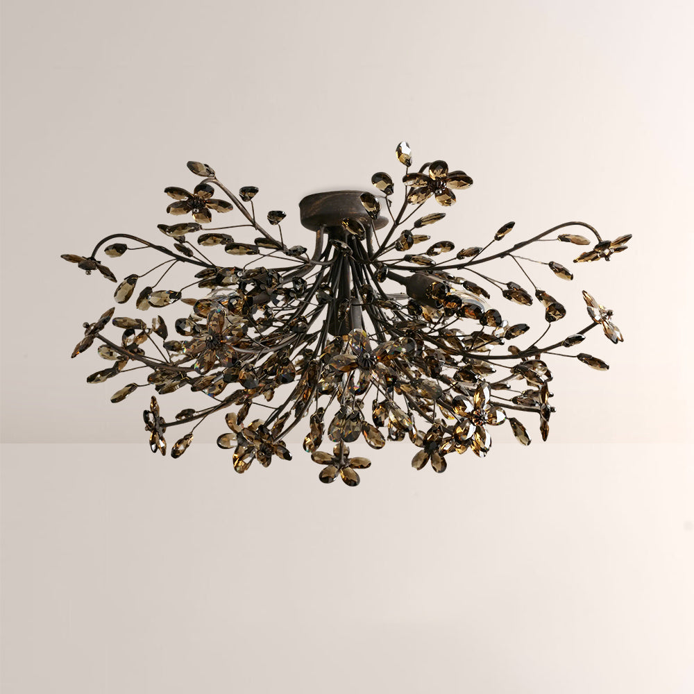 Fiora Crystal Floral Flush Mount-Fullstarlighting