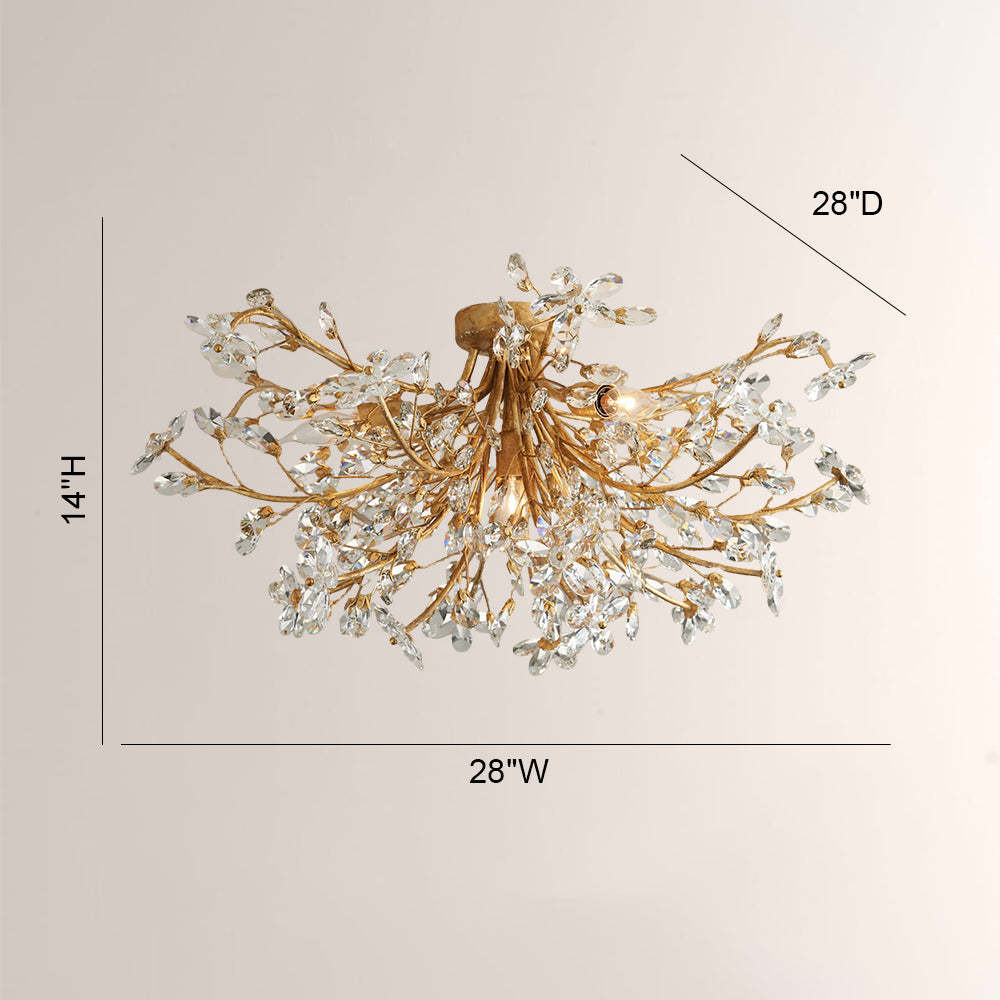 Fiora Crystal Floral Flush Mount-Fullstarlighting