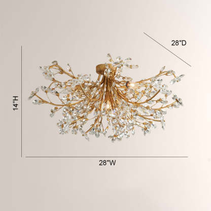 Fiora Crystal Floral Flush Mount-Fullstarlighting