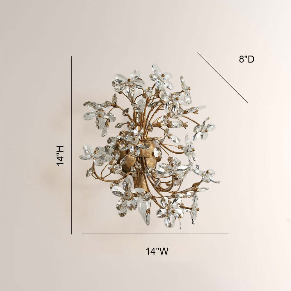 Fiora Crystal Blossom Wall Sconce-Fullstarlighting