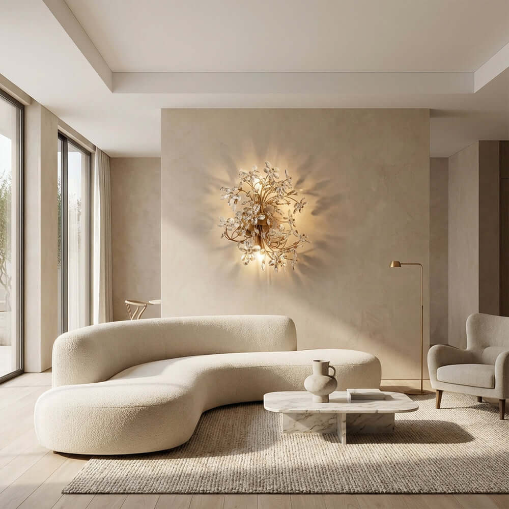 Fiora Crystal Blossom Wall Sconce-Fullstarlighting