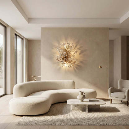 Fiora Crystal Blossom Wall Sconce-Fullstarlighting