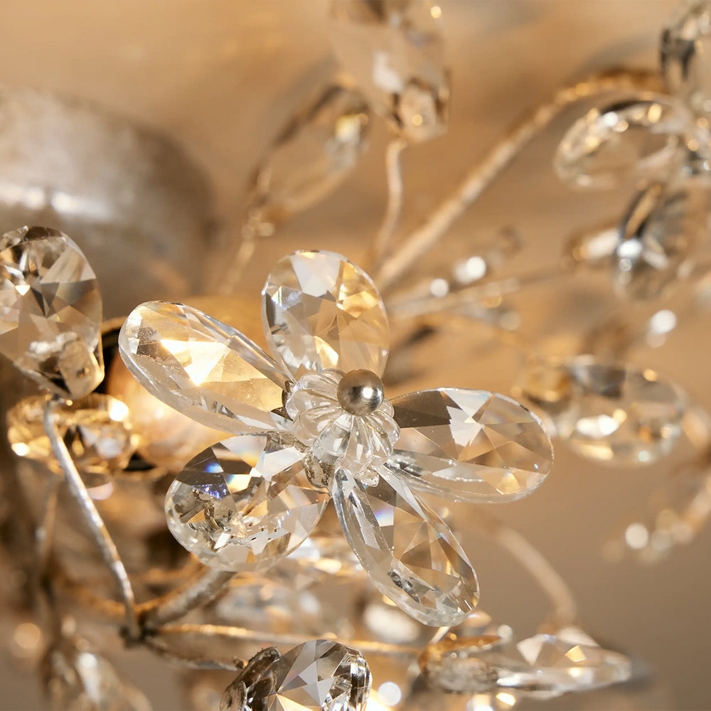 Fiora Crystal Floral Flush Mount-Fullstarlighting