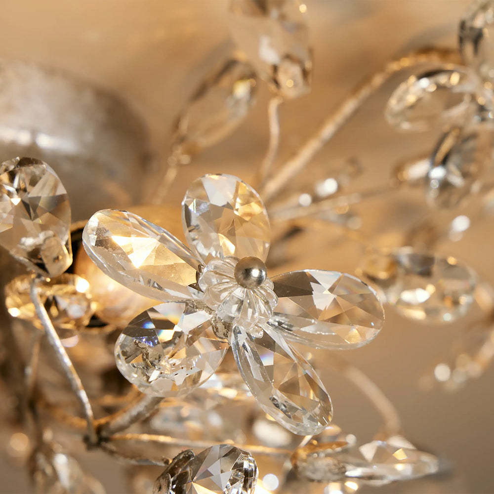 Fiora Crystal Floral Flush Mount-Fullstarlighting