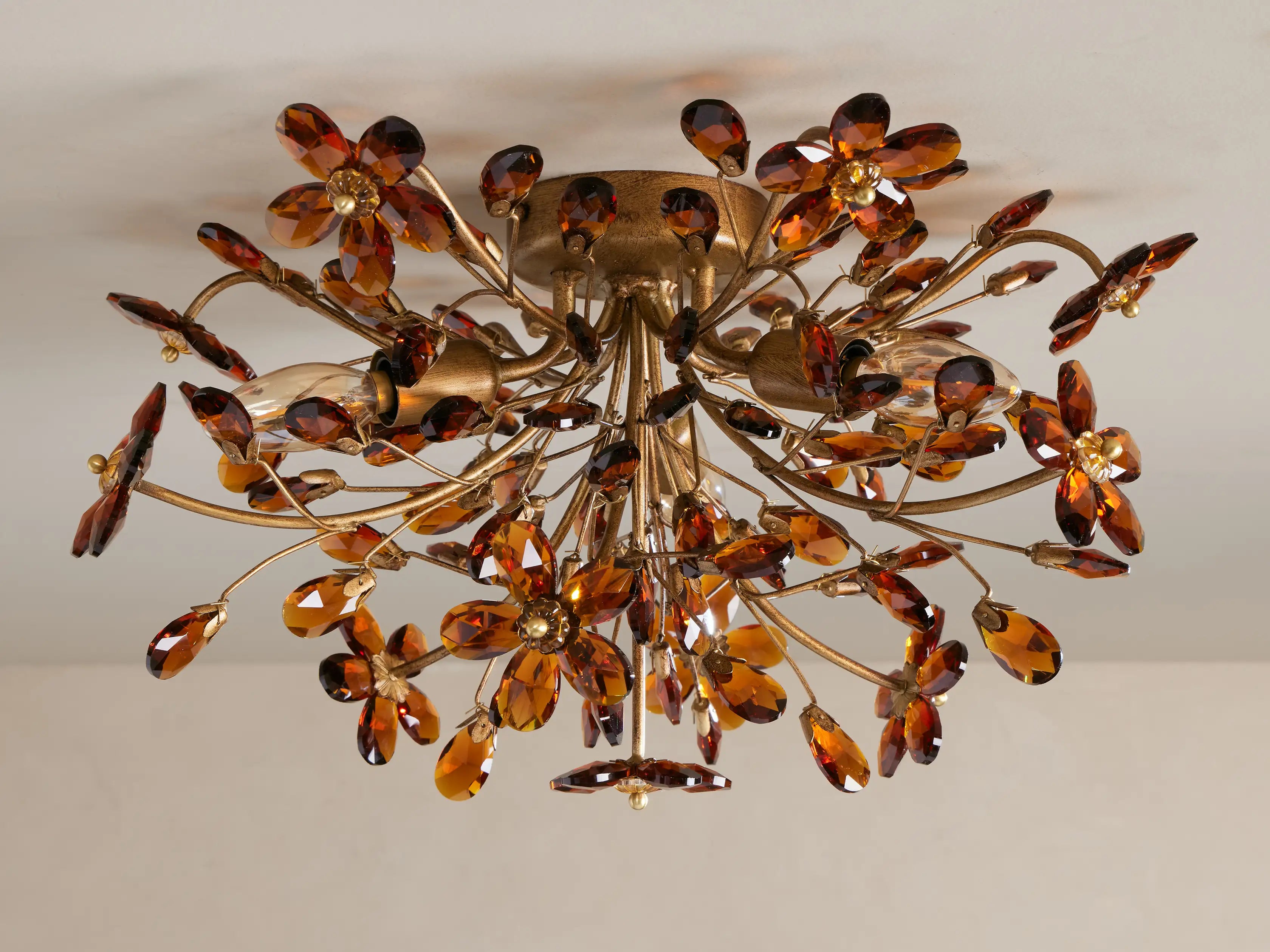 Fiora Crystal Floral Flush Mount-Fullstarlighting
