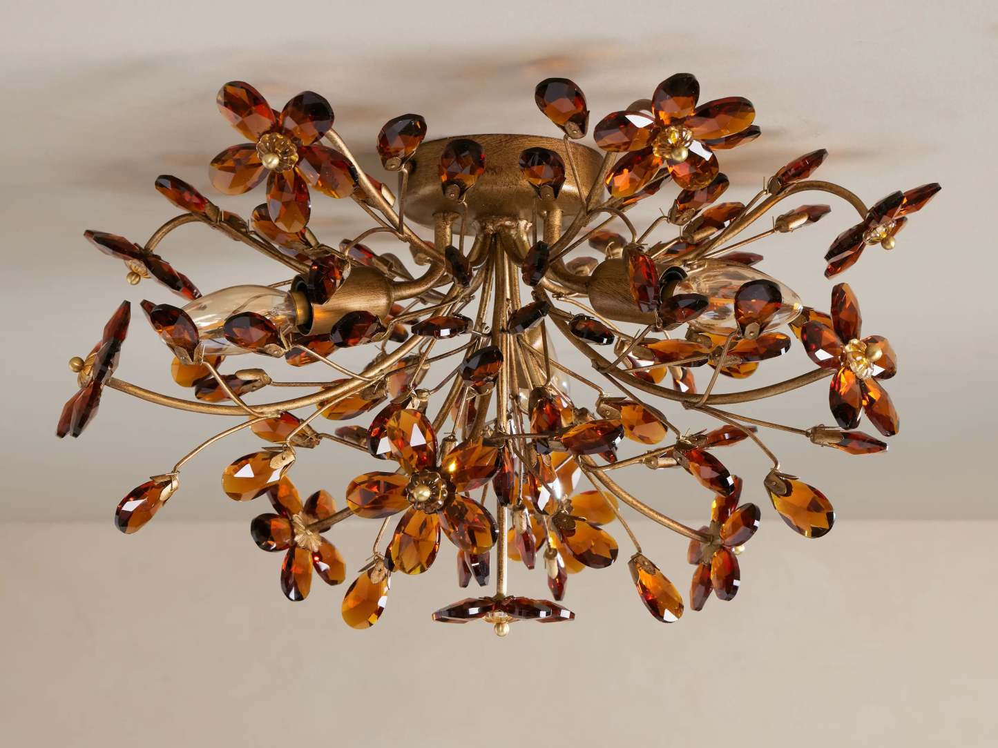 Fiora Crystal Floral Flush Mount-Fullstarlighting