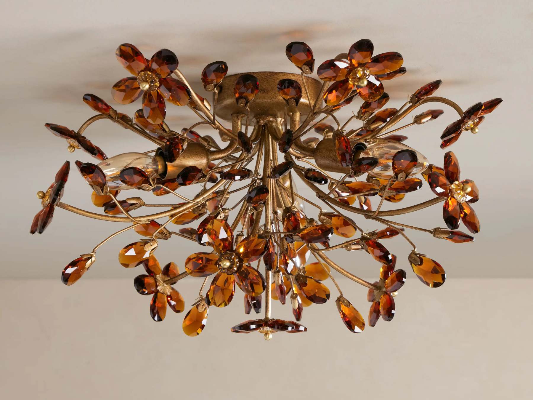 Fiora Crystal Floral Flush Mount-Fullstarlighting