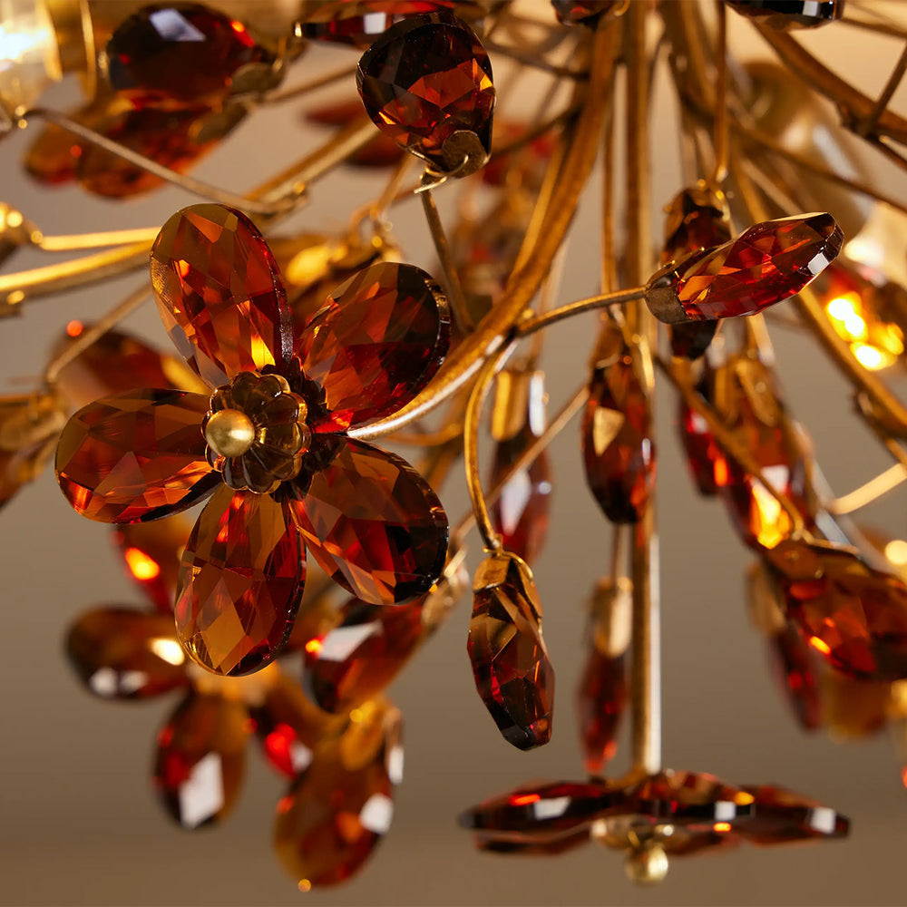 Fiora Crystal Floral Flush Mount-Fullstarlighting