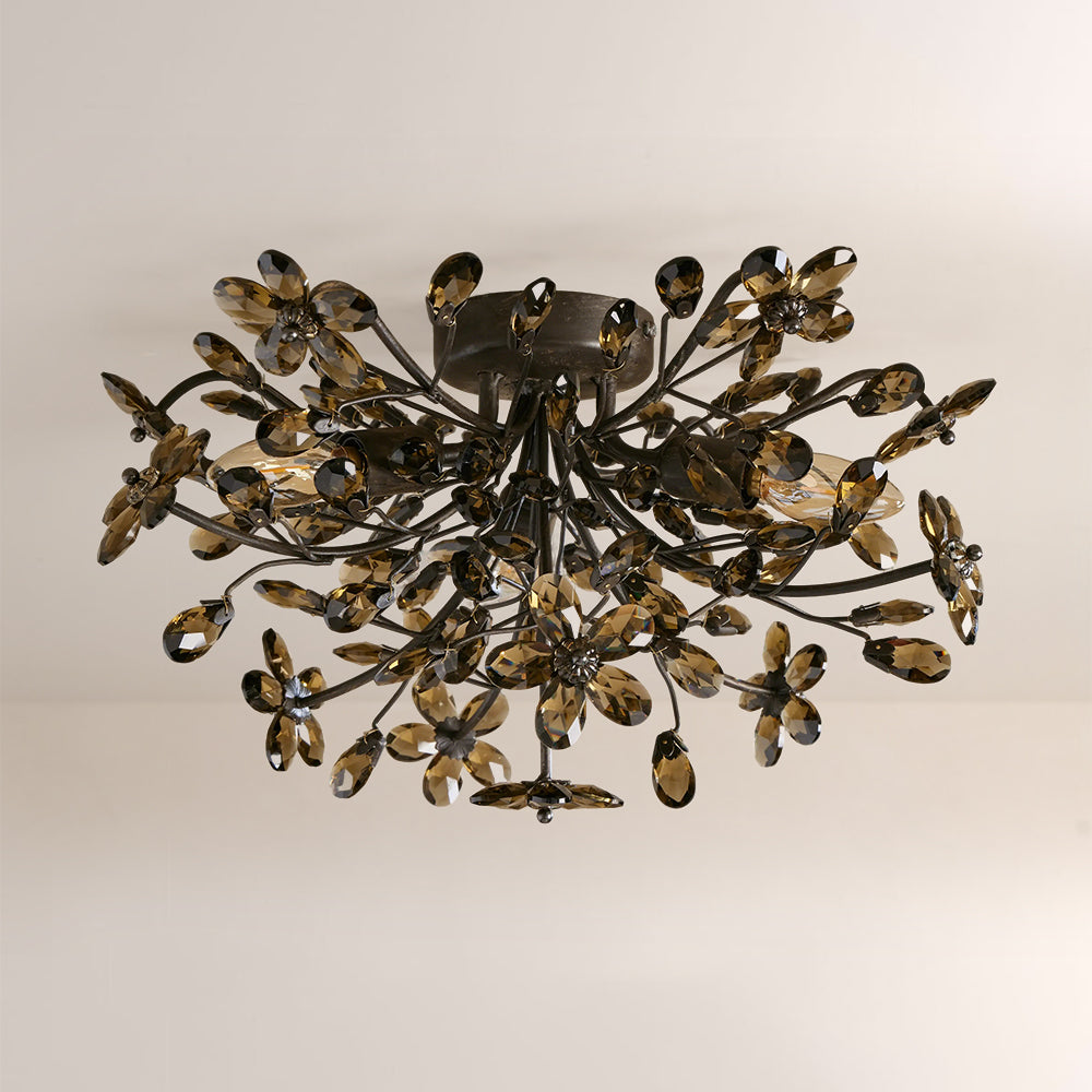Fiora Crystal Floral Flush Mount-Fullstarlighting