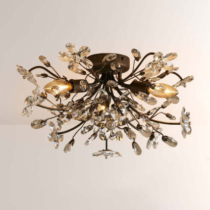Fiora Crystal Floral Flush Mount-Fullstarlighting