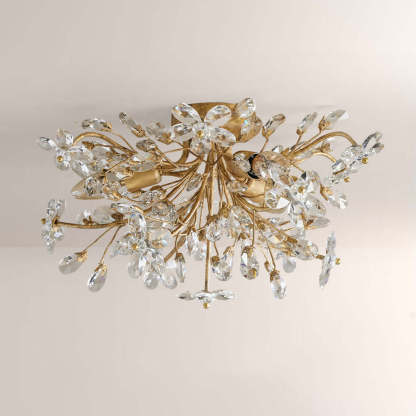 Fiora Crystal Floral Flush Mount-Fullstarlighting