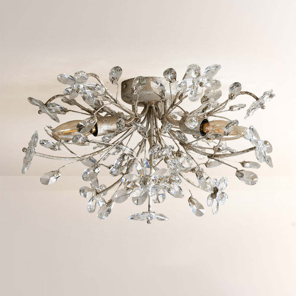 Fiora Crystal Floral Flush Mount-Fullstarlighting