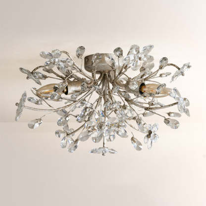Fiora Crystal Floral Flush Mount-Fullstarlighting