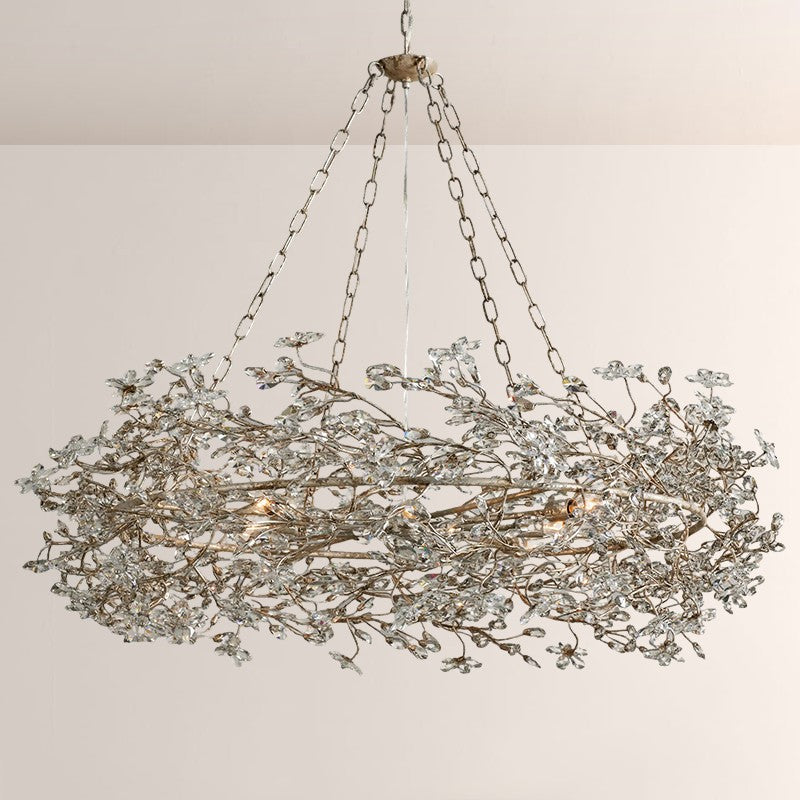 Fiore Crown Floral Crystal Chandelier-Fullstarlighting