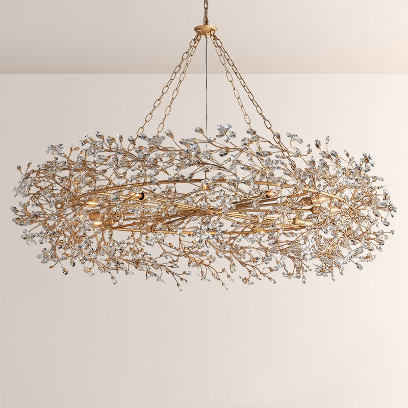 Fiore Crown Floral Crystal Chandelier-Fullstarlighting