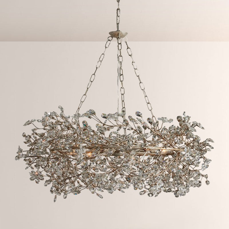 Fiore Crown Floral Crystal Chandelier-Fullstarlighting