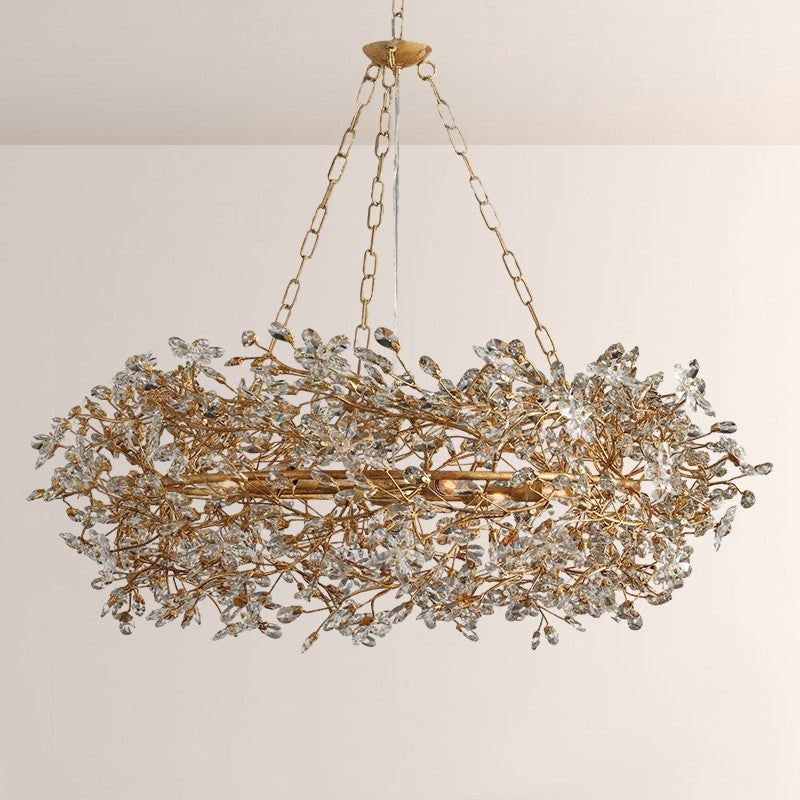 Fiore Crown Floral Crystal Chandelier-Fullstarlighting