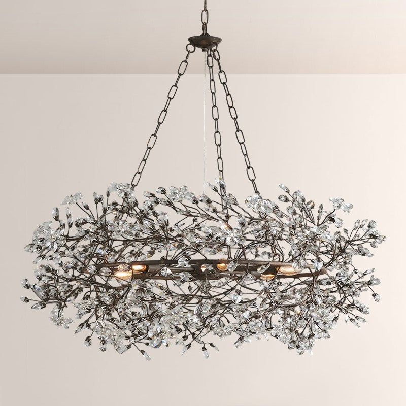 Fiore Crown Floral Crystal Chandelier-Fullstarlighting