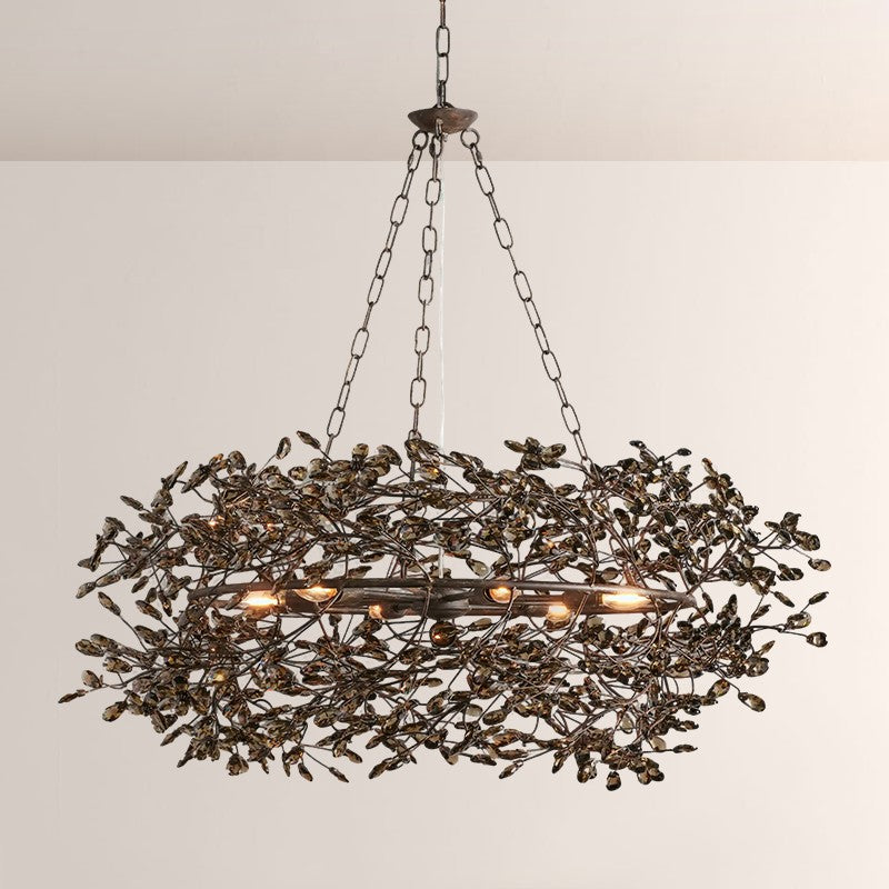 Fiore Crown Floral Crystal Chandelier-Fullstarlighting