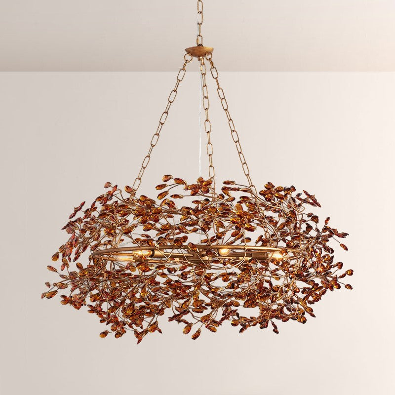 Fiore Crown Floral Crystal Chandelier-Fullstarlighting