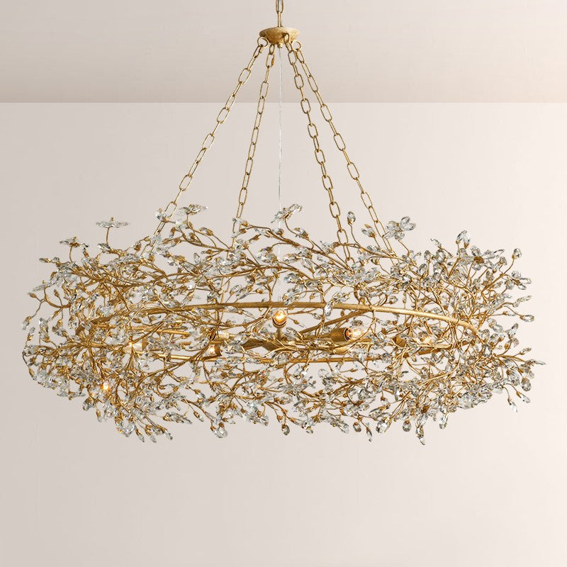Fiore Crown Floral Crystal Chandelier-Fullstarlighting