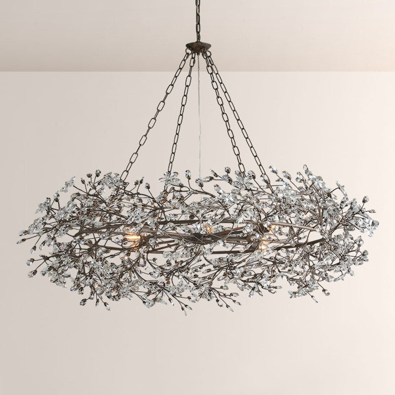 Fiore Crown Floral Crystal Chandelier-Fullstarlighting