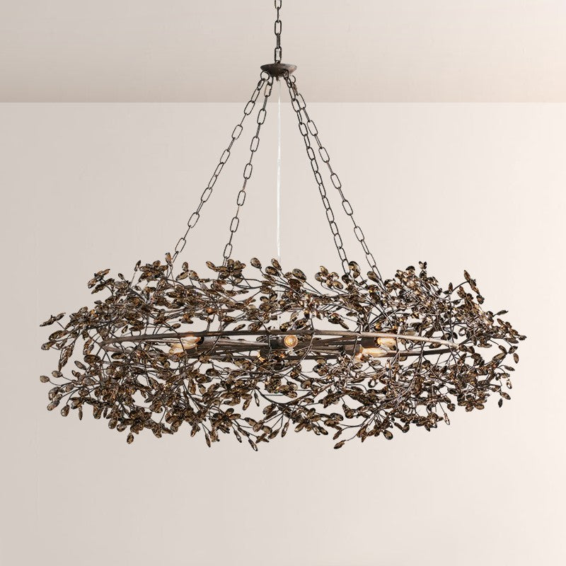 Fiore Crown Floral Crystal Chandelier-Fullstarlighting