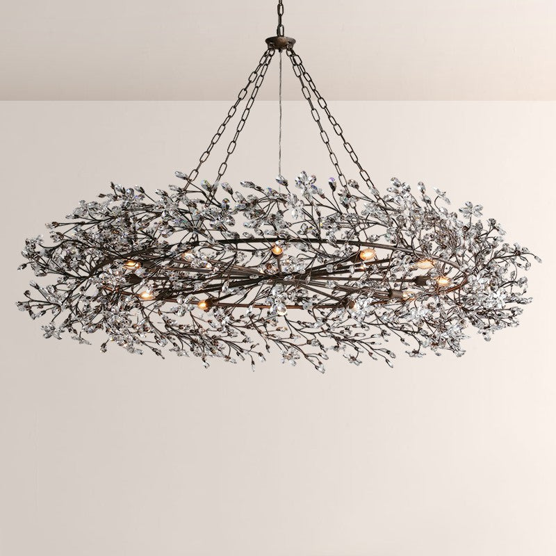 Fiore Crown Floral Crystal Chandelier-Fullstarlighting