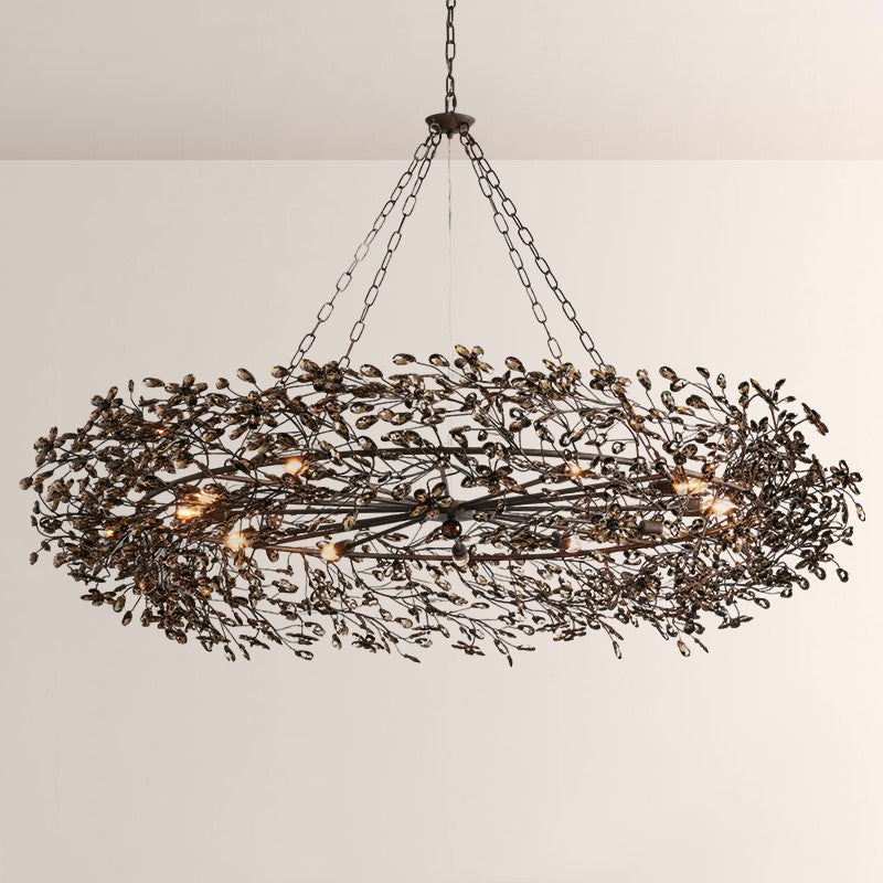 Fiore Crown Floral Crystal Chandelier-Fullstarlighting
