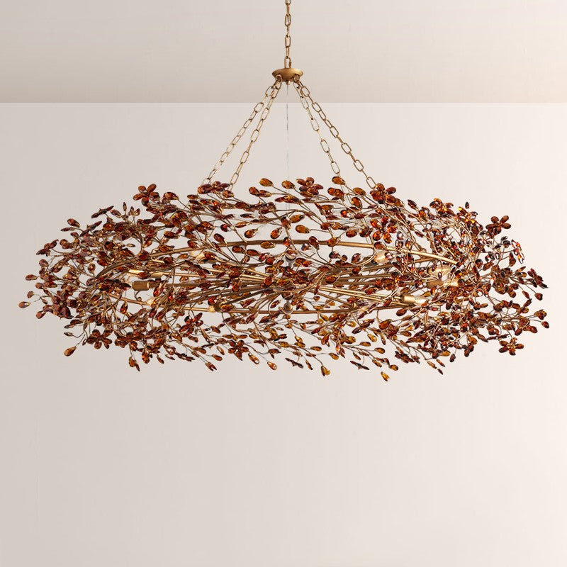 Fiore Crown Floral Crystal Chandelier-Fullstarlighting