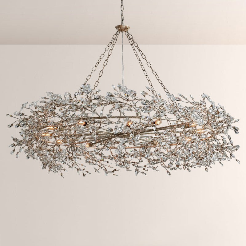 Fiore Crown Floral Crystal Chandelier-Fullstarlighting