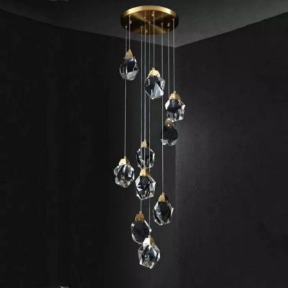 Slipe Faceted Crystal Prisms Chandeliers For Staircase-Fullstarlighting
