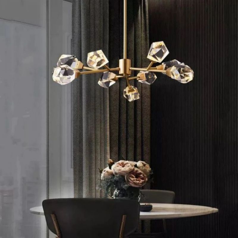 Slipe Faceted Oval Chandelier For Living Room-Fullstarlighting